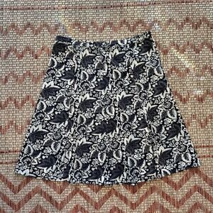 TALBOTS | Women's Navy‎ and White Floral Print A-Line Skirt